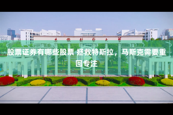 股票证券有哪些股票 拯救特斯拉，马斯克需要重回专注