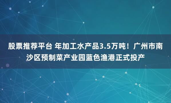 股票推荐平台 年加工水产品3.5万吨！广州市南沙区预制菜产业园蓝色渔港正式投产